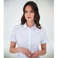 Brook Taverner Ladies Soave Short Sleeve Poplin Shirt Thumbnail