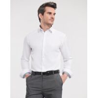 Men's Long Sleeve Tailored Contrast Herringbone Shirt  Thumbnail