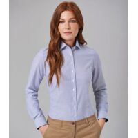Brook Taverner Ladies Mirabel Long Sleeve Stretch Oxford Shirt Thumbnail