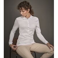 Tee Jays Ladies Luxury Stretch Long Sleeve Polo Shirt Thumbnail
