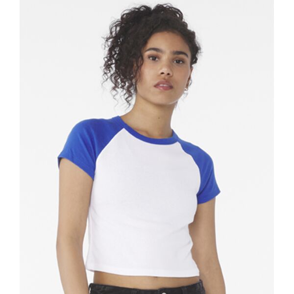 Bella Ladies Micro Rib Raglan Baby T-Shirt Thumbnail