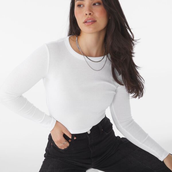 Women's Micro Rib Long Sleeve Tee Thumbnail