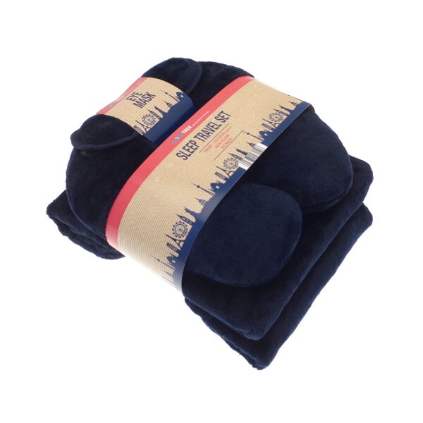 Travel set (neck pillow, eye mask and fleece blanket) Thumbnail