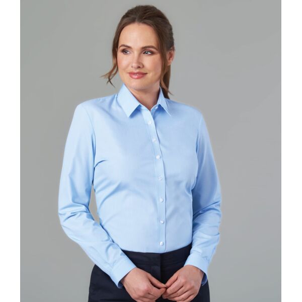 Brook Taverner Ladies Selene Long Sleeve Poplin Shirt Thumbnail