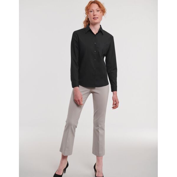 Ladies' Long Sleeve Classic Polycotton Poplin Shirt Thumbnail