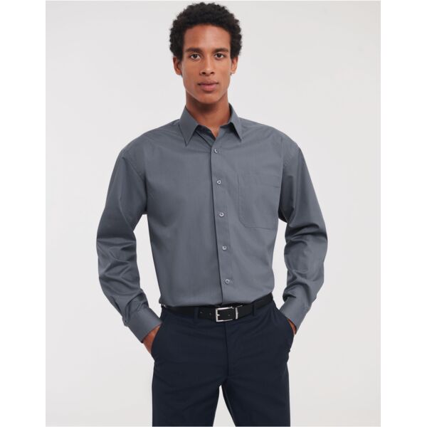 Men's Long Sleeve Classic Polycotton Poplin Shirt Thumbnail
