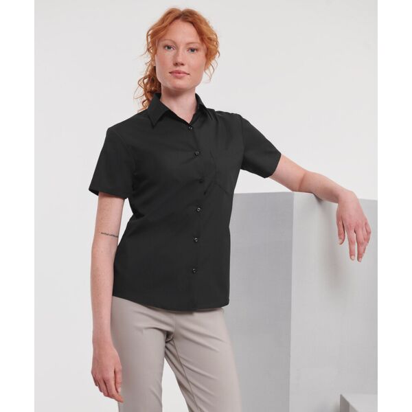 Women's short sleeve polycotton easycare poplin shirt Thumbnail