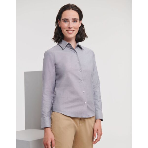 Ladies' Long Sleeve Tailored Oxford Shirt Thumbnail