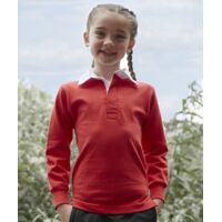 Kids long sleeve plain rugby shirt Thumbnail