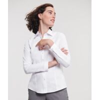 Women's long sleeve herringbone shirt Thumbnail