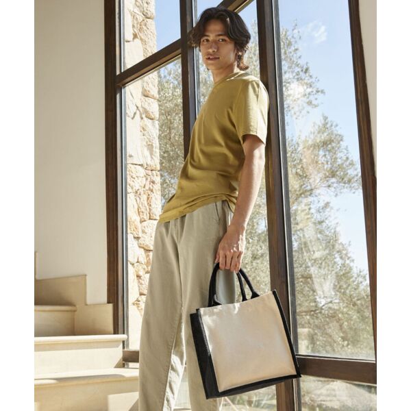 Printers midi jute tote Thumbnail