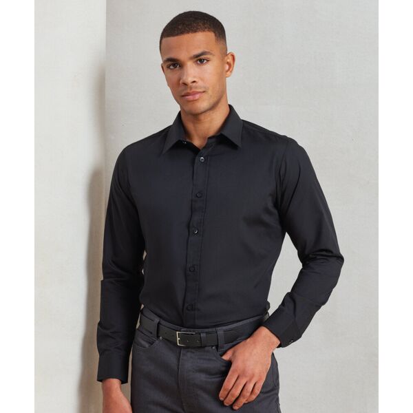 Poplin fitted long sleeve shirt Thumbnail