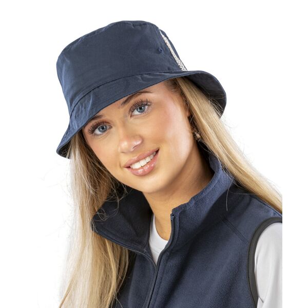 Deluxe washed cotton bucket hat with side mesh panels Thumbnail