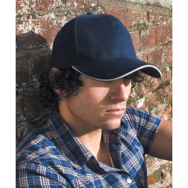 Pro-style heavy cotton cap with sandwich peak Thumbnail