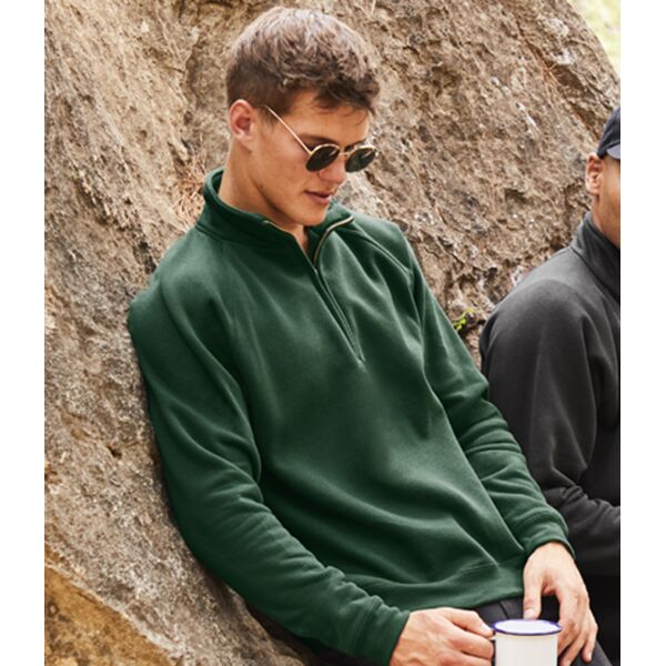 Fruit of the Loom Premium Zip Neck Sweatshirt Thumbnail