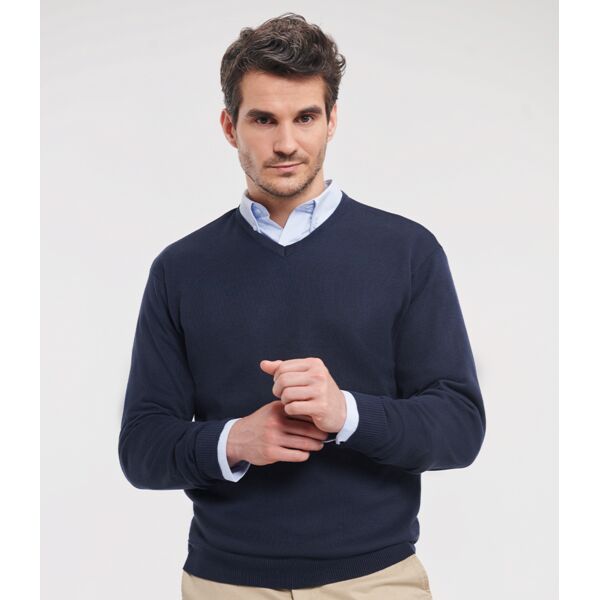 Russell Collection Cotton Acrylic V Neck Sweater Thumbnail