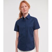 Russell Collection Ladies Short Sleeve Easy Care Oxford Shirt Thumbnail