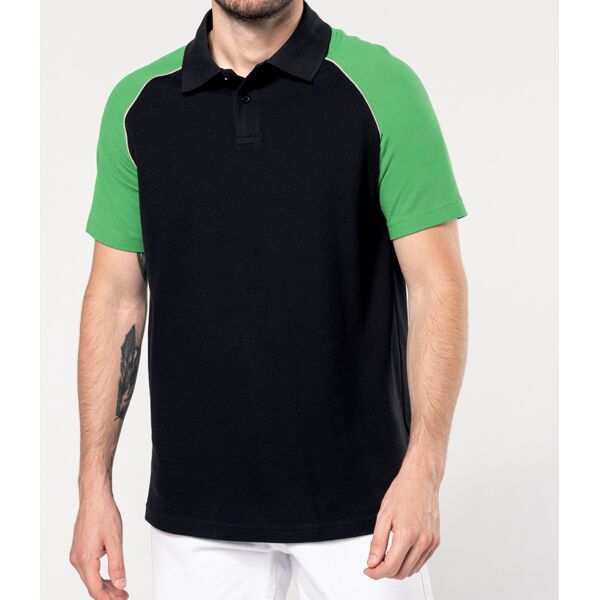 Kariban Baseball Cotton Piqué Polo Shirt Thumbnail