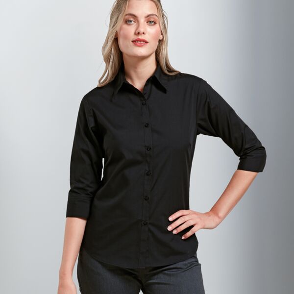 Premier Ladies 3/4 Sleeve Poplin Blouse Thumbnail