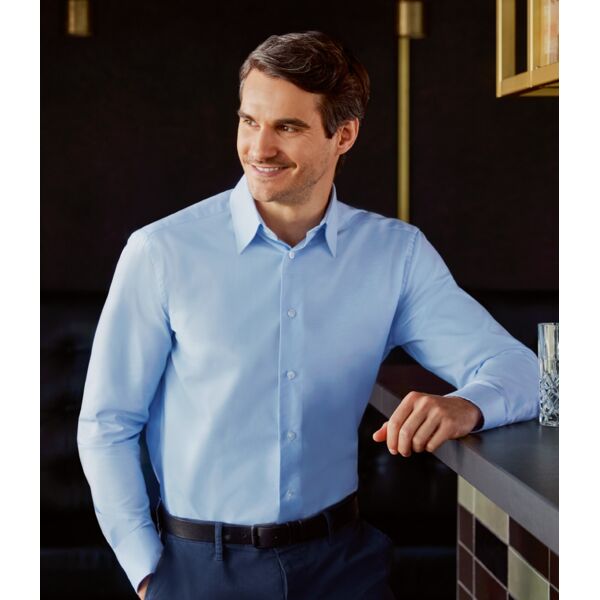 Russell Collection Long Sleeve Tailored Oxford Shirt Thumbnail