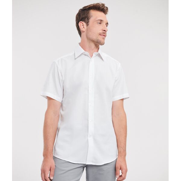 Russell Collection Short Sleeve Tailored Oxford Shirt Thumbnail