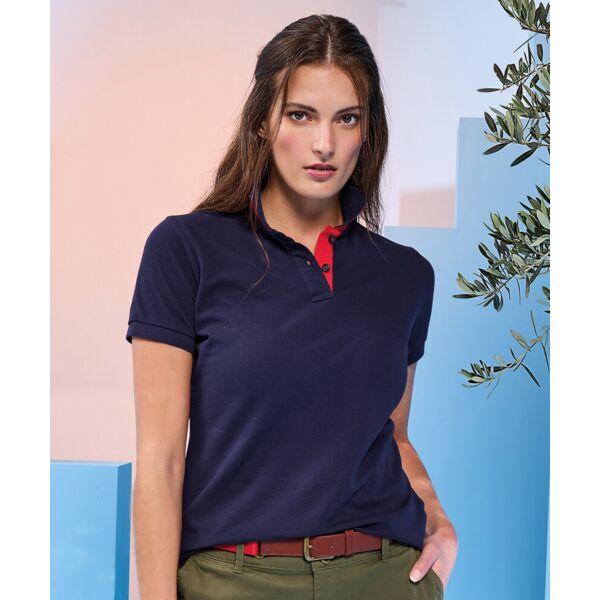 Women's contrast polo Thumbnail