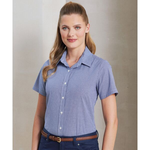 Women's Microcheck (Gingham) short sleeve cotton shirt Thumbnail