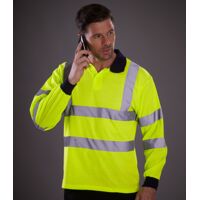 Yoko Hi-Vis Long Sleeve Polo Shirt Thumbnail