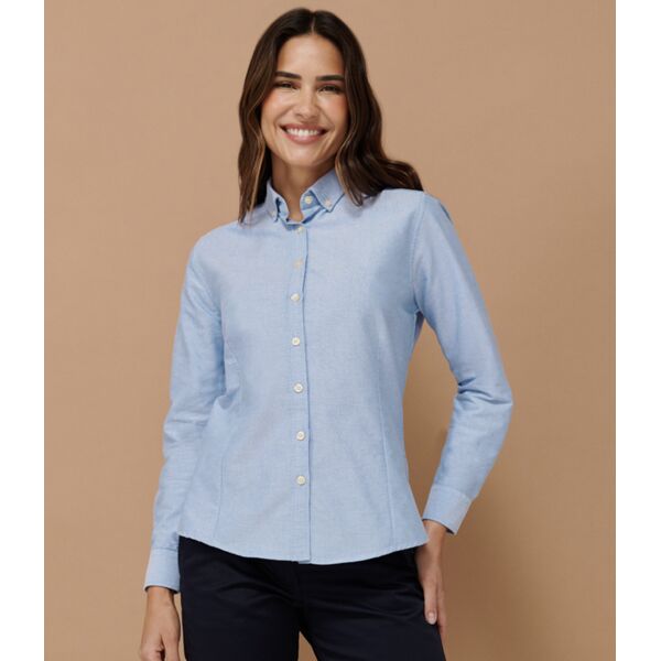 Henbury Ladies Modern Long Sleeve Regular Fit Oxford Shirt Thumbnail