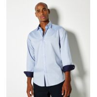 Kustom Kit Premium Long Sleeve Contrast Tailored Oxford Shirt Thumbnail