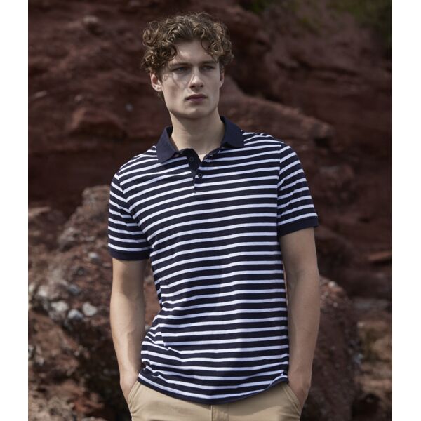 Front Row Striped Jersey Polo Shirt Thumbnail