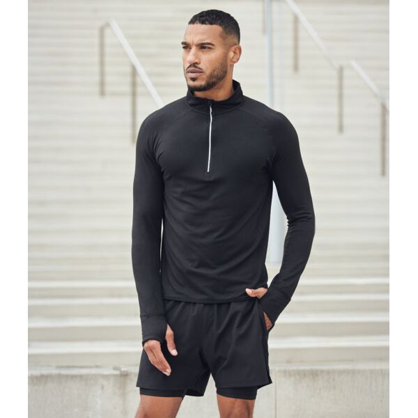 Tombo Long Sleeve Zip Neck Performance Top Thumbnail