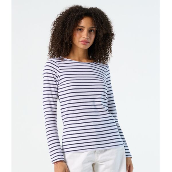 SOL'S Ladies Marine Long Sleeve Striped T-Shirt Thumbnail