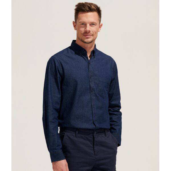 SOL'S Barry Long Sleeve Denim Shirt Thumbnail
