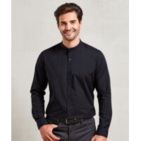 Banded collar grandad long sleeve shirt Thumbnail