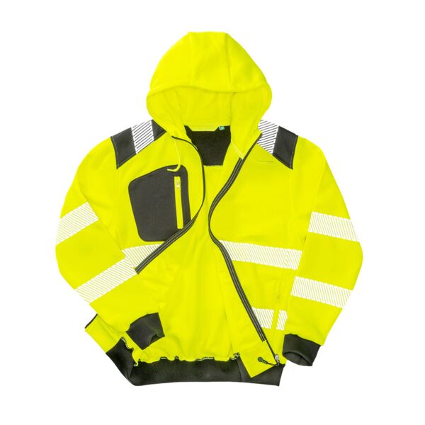 Recycled robust zipped safety hoodie Thumbnail