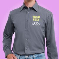 Men's Long Sleeve Tailored Polycotton Poplin Shirt Thumbnail