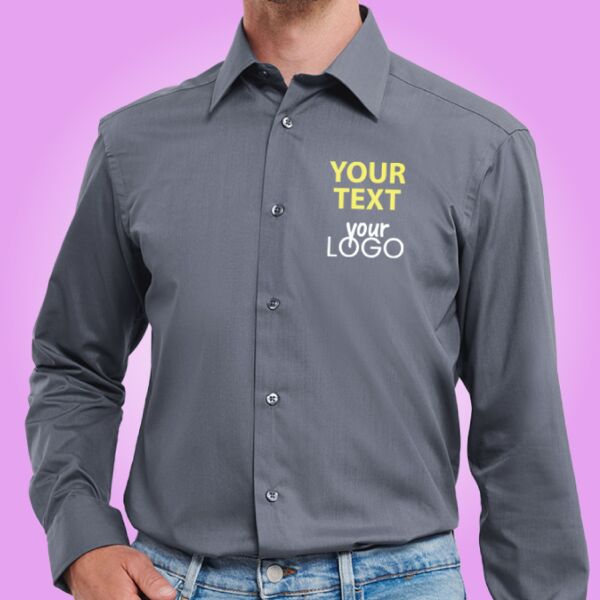 Men's Long Sleeve Tailored Polycotton Poplin Shirt Thumbnail