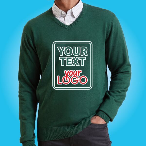 V-neck knitted sweater Thumbnail