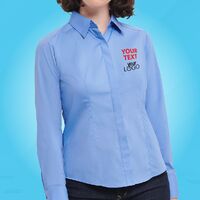 Ladies' Long Sleeve Fitted Polycotton Poplin Shirt Thumbnail