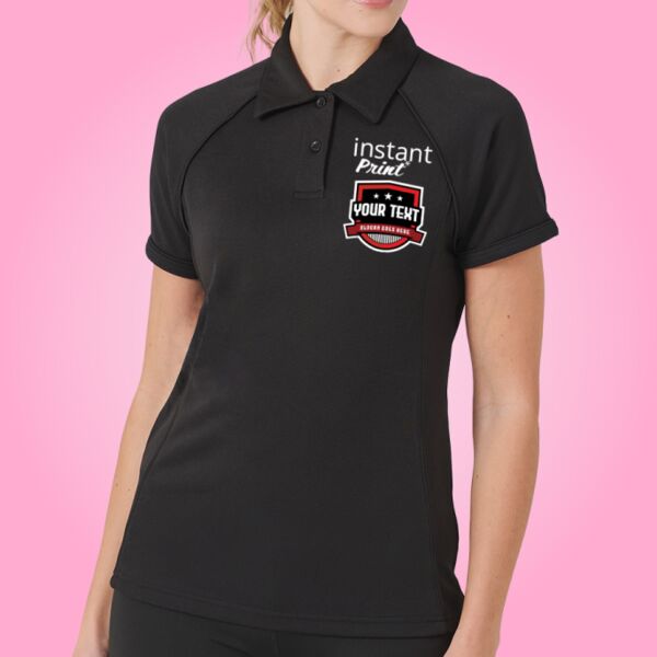 Women's piped performance polo Thumbnail