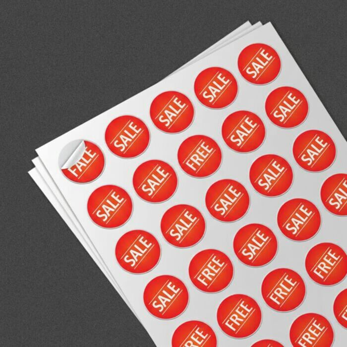 35 Circular Labels Stickers A4 Sheet Thumbnail