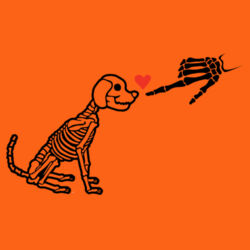 Halloween Dog Skelton with Heart - Heavy Blend™ adult crew neck sweatshirt Design