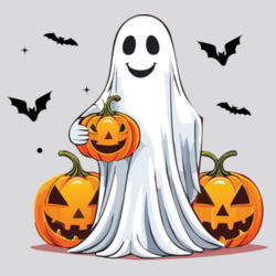 Halloween Ghost with Pumpkin - Heavy Blend™ adult crew neck sweatshirt Design