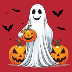 Halloween Ghost with Pumpkin - Heavy Blend™ youth crew neck sweatshirt Design