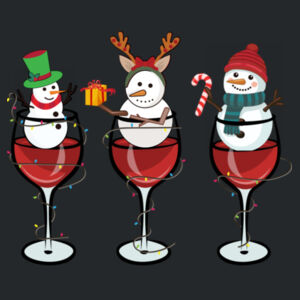 Wine And Snowman - Heavy Blend™ hooded sweatshirt Design