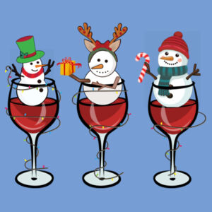 Wine And Snowman - Heavy Blend™ youth hooded sweatshirt Design