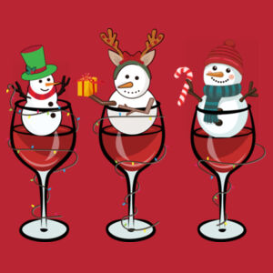 Wine And Snowman - Heavy Blend™ youth crew neck sweatshirt Design