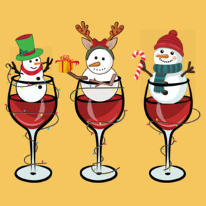Wine And Snowman - Softstyle™ adult ringspun t-shirt Design