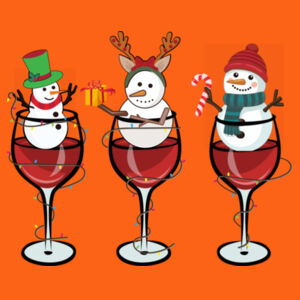 Wine And Snowman - Softstyle™ youth ringspun t-shirt Design